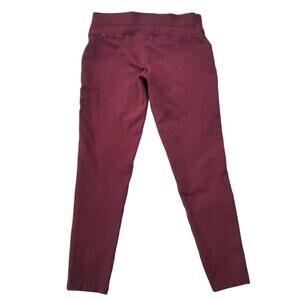 Burgundy Ponte Pants Stretch Skinny Crop INC Size 8 Dark Red Solid Color Legging